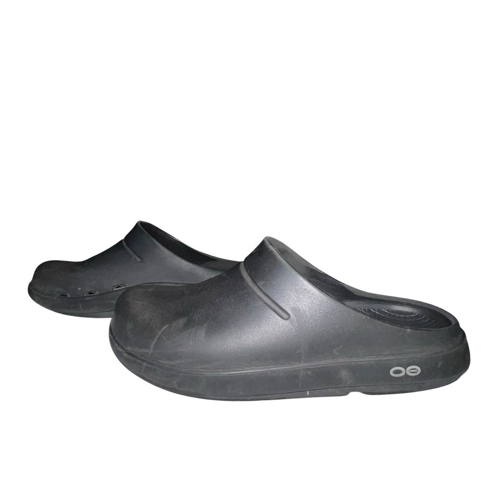 OOFOS OOCloog Black Comfort Work Clog Slip On Rubber Shoe Recovery Nurse Size 9